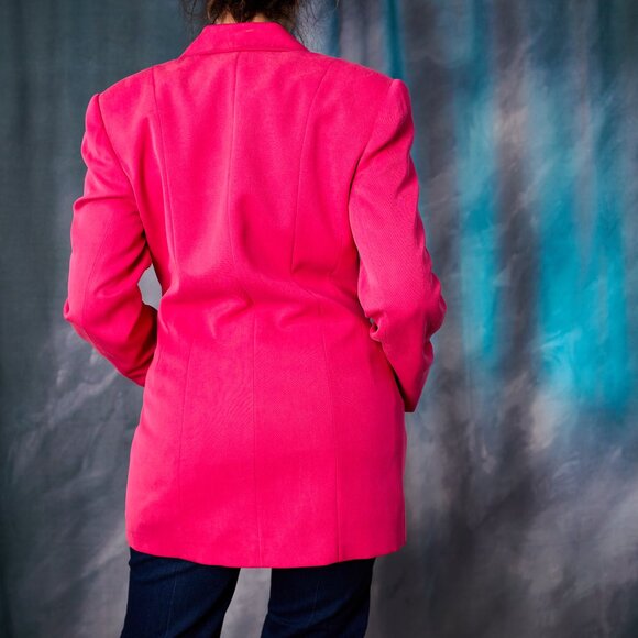 Vintage Ellen Tracy for Linda Allard 80's Hot Pink 100% Silk Blazer Jacket Size - Picture 12 of 12